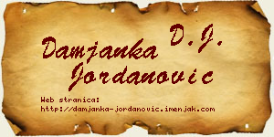 Damjanka Jordanović vizit kartica